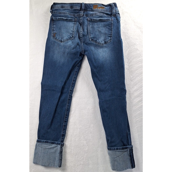 KUT from the Kloth Cropped Ankle Jeans Dark Wash Mid Rise Ladies Size 4 Stretch - Picture 2 of 11